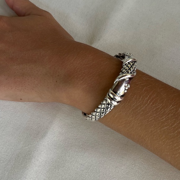 Vintage 925 Sterling Bangle Bracelet - Picture 9 of 16